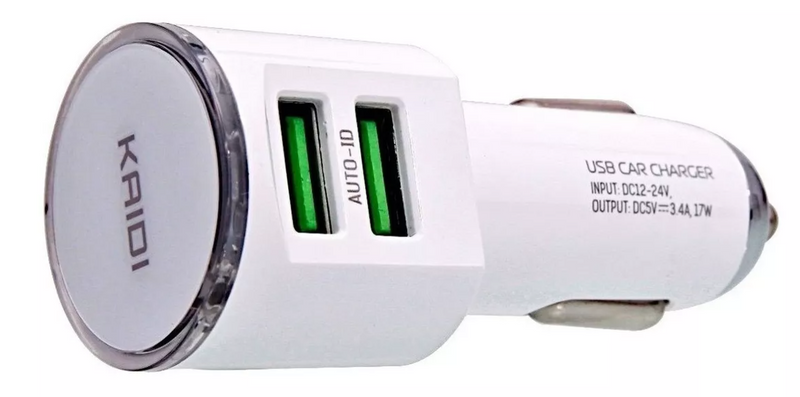 FONTE VEICULAR DUPLA PORTAS USB - KAIDI