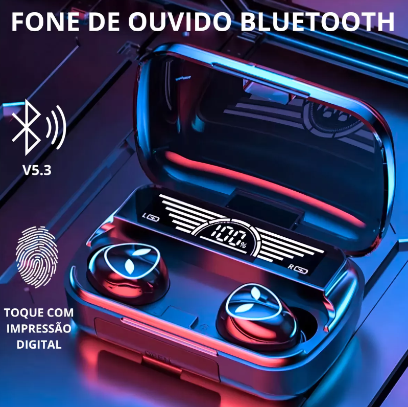 Fone De Ouvido M20 Bluetooth 5.3 Com display Led Tws Touch Redução De Ruído Sem Fio